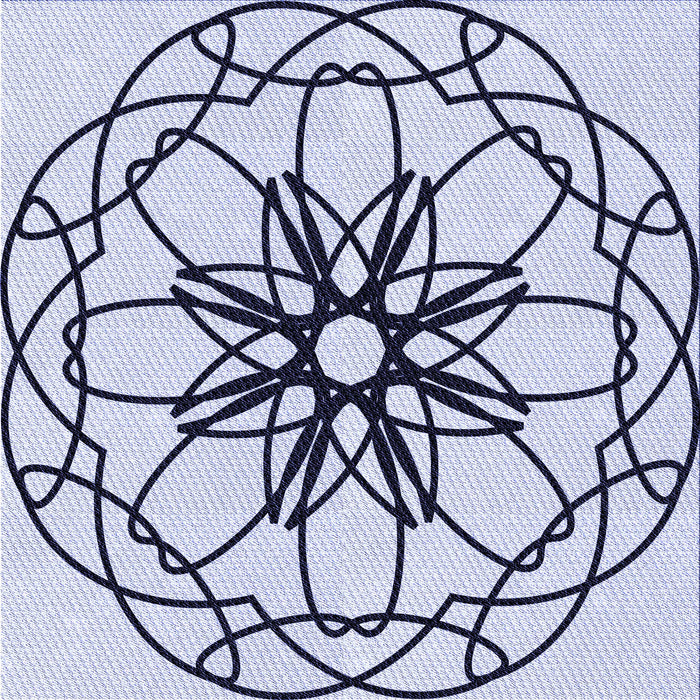 Round Patterned Lavender Blue Rug, pat2138blu