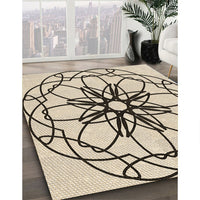 Patterned Wheat Beige Rug, pat2138brn