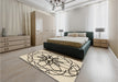 Patterned Wheat Beige Rug in a Bedroom, pat2138brn