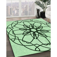 Patterned Mint Green Rug, pat2138grn