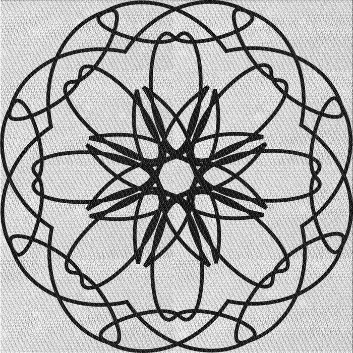 Round Patterned Smokey Gray Rug, pat2138gry