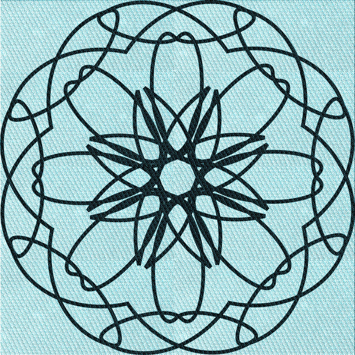 Round Machine Washable Transitional Deep-Sea Green Rug, wshpat2138lblu