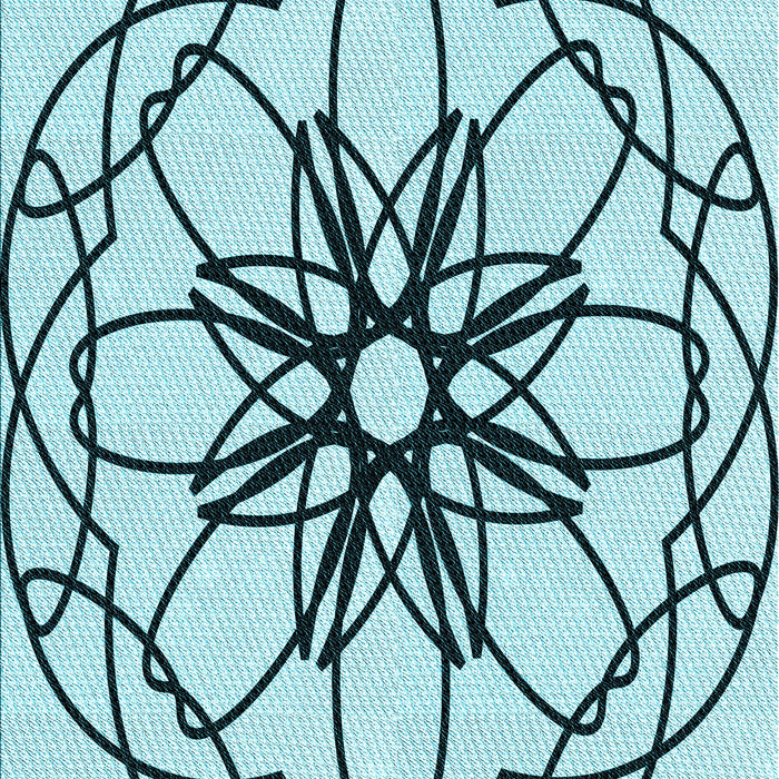 Patterned Deep-Sea Green Rug, pat2138lblu