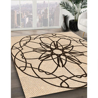 Patterned Sienna Brown Rug, pat2138org