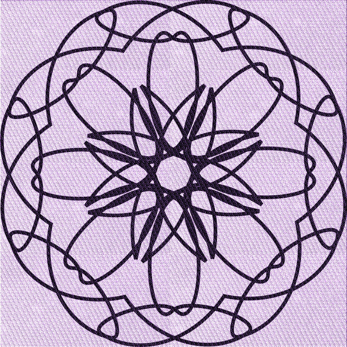 Round Patterned Orchid Purple Rug, pat2138pur