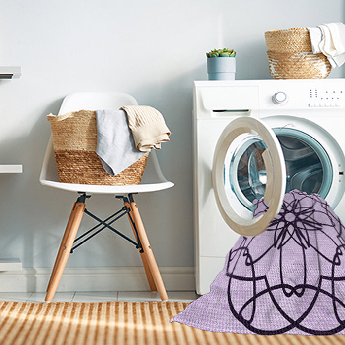 Machine Washable Transitional Orchid Purple Rug in a Washing Machine, wshpat2138pur
