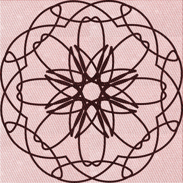 Round Patterned Light Rose Pink Rug, pat2138rd