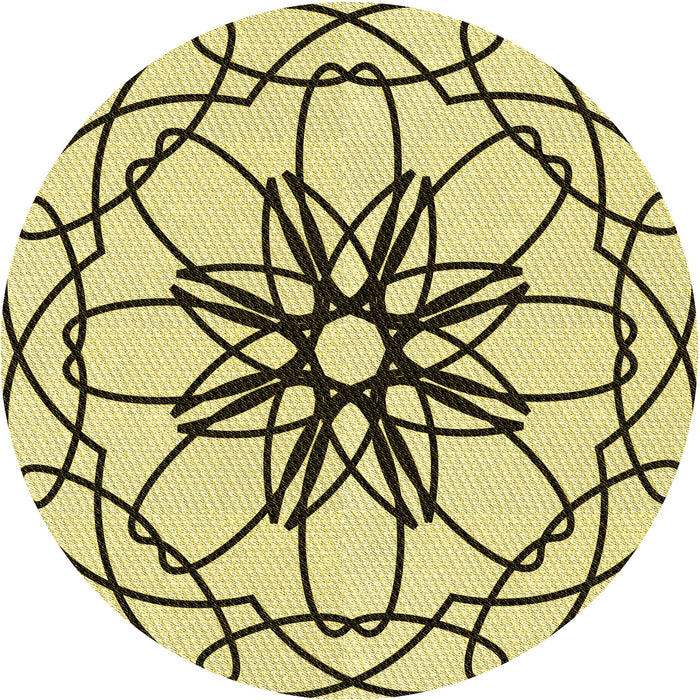 Square Patterned Harvest Gold Rug, pat2138yw