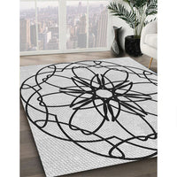 Patterned Ash Gray Novelty Rug, pat2138