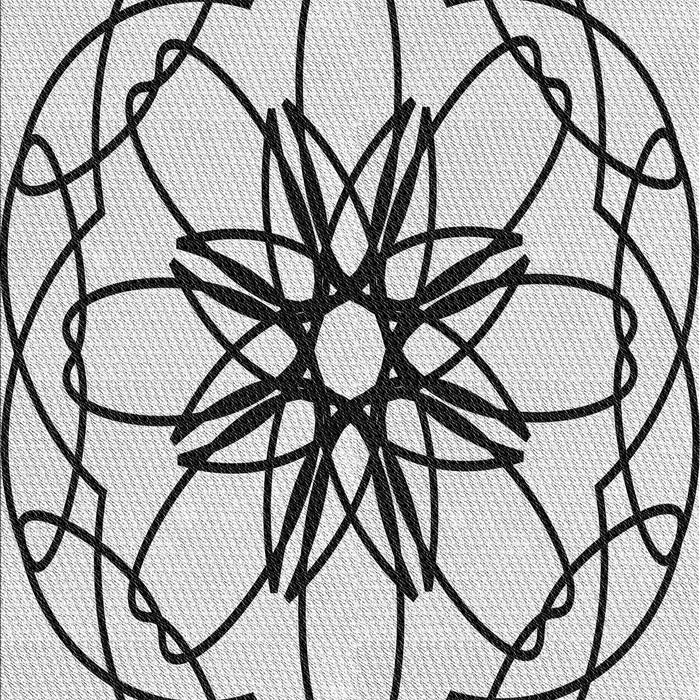 Patterned Ash Gray Novelty Rug, pat2138