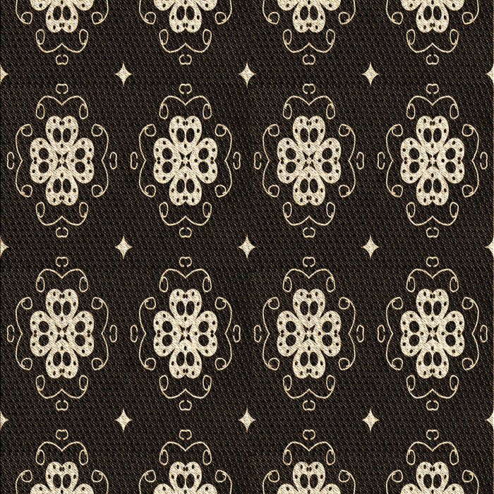 Machine Washable Transitional Black Rug, wshpat2139brn