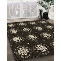 Patterned Black Rug, pat2139brn