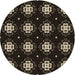 Square Patterned Black Rug, pat2139brn