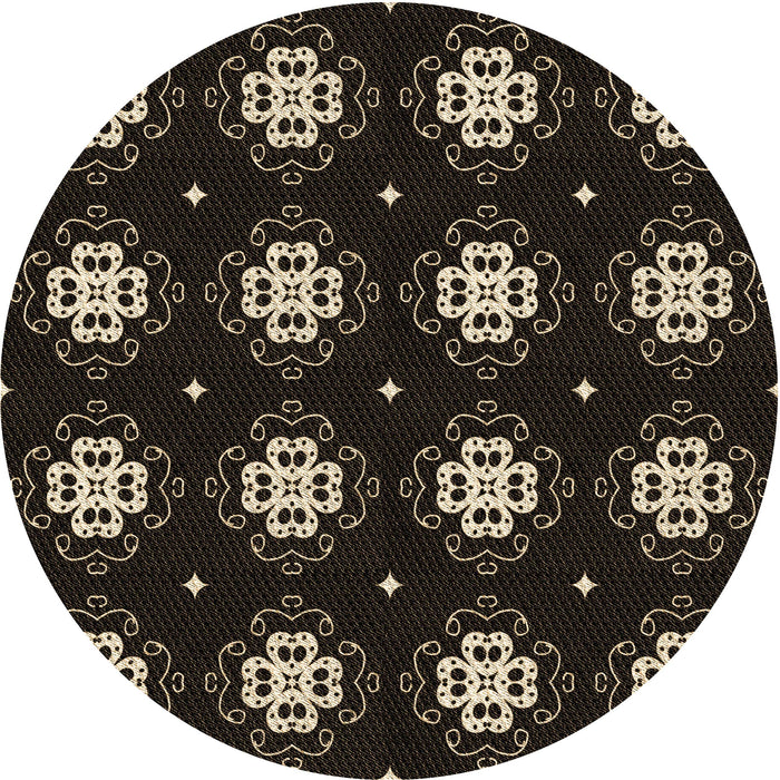 Square Machine Washable Transitional Black Rug in a Living Room, wshpat2139brn