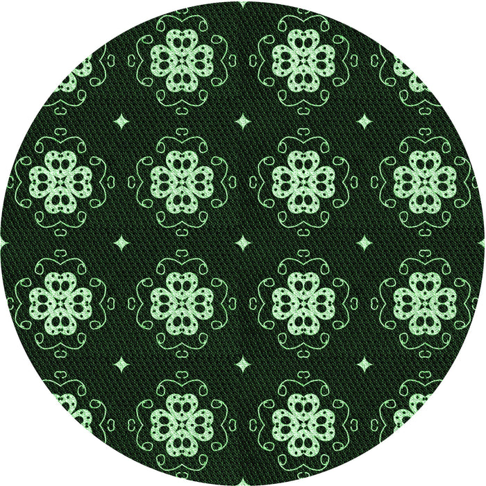 Square Patterned Green Rug, pat2139grn