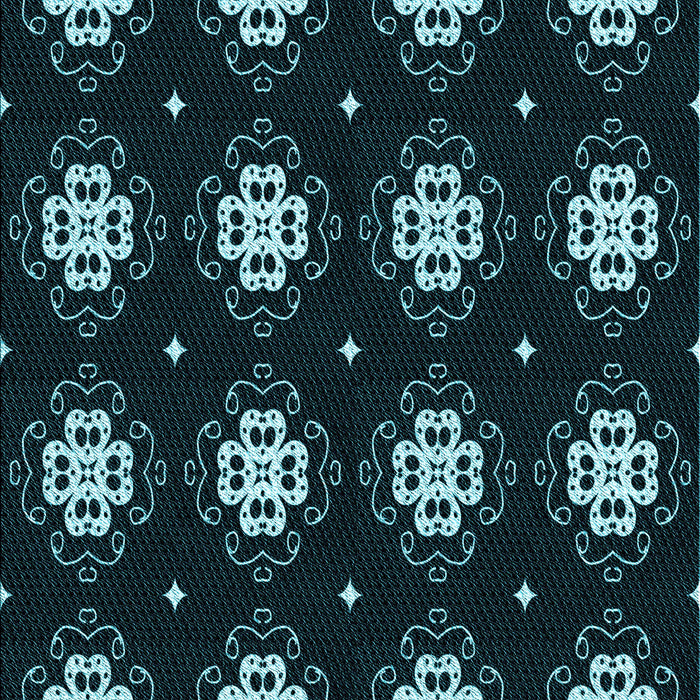 Machine Washable Transitional Deep-Sea Green Rug, wshpat2139lblu