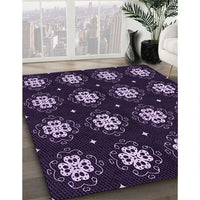 Patterned Purple Sage Bush Purple Rug, pat2139pur