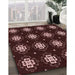 Patterned Chocolate Brown Rug in Family Room, pat2139rd