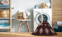 Machine Washable Transitional Chocolate Brown Rug in a Washing Machine, wshpat2139rd