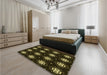 Patterned Black Rug in a Bedroom, pat2139yw