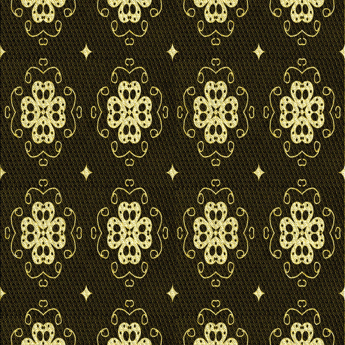 Machine Washable Transitional Black Rug, wshpat2139yw