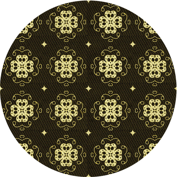 Square Patterned Black Rug, pat2139yw