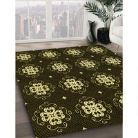 Patterned Black Rug, pat2139yw