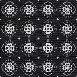 Square Patterned Black Novelty Rug, pat2139