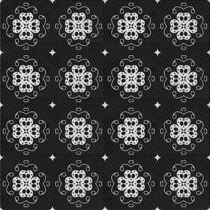 Square Patterned Black Novelty Rug, pat2139