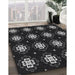 Patterned Black Novelty Rug in Family Room, pat2139