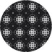 Sideview of Patterned Black Novelty Rug, pat2139