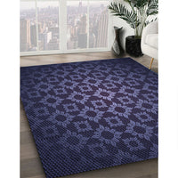 Patterned Deep Periwinkle Purple Rug, pat214blu