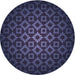 Square Machine Washable Transitional Deep Periwinkle Purple Rug in a Living Room, wshpat214blu