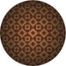 Square Machine Washable Transitional Saddle Brown Rug in a Living Room, wshpat214brn