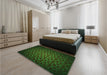 Patterned Midnight Gray Rug in a Bedroom, pat214grn