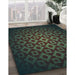 Patterned Midnight Gray Rug in Family Room, pat214lblu