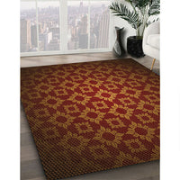 Patterned Mahogany Brown Rug, pat214org