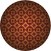 Square Machine Washable Transitional Mahogany Brown Rug in a Living Room, wshpat214org