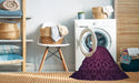 Machine Washable Transitional Purple Lily Purple Rug in a Washing Machine, wshpat214pur