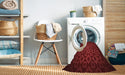 Machine Washable Transitional Crimson Red Rug in a Washing Machine, wshpat214rd