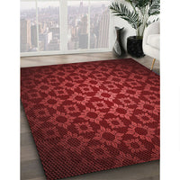 Patterned Crimson Red Rug, pat214rd