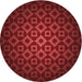 Square Patterned Crimson Red Rug, pat214rd