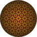 Square Patterned Dark Bronze Brown Rug, pat214yw
