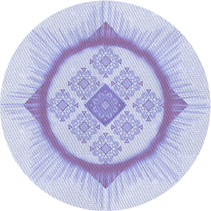 Square Patterned Blue Rug, pat2140blu