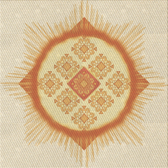 Round Machine Washable Transitional Golden Blonde Gold Rug, wshpat2140brn