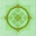 Round Patterned Green Rug, pat2140grn