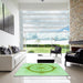 Machine Washable Transitional Green Rug in a Kitchen, wshpat2140grn