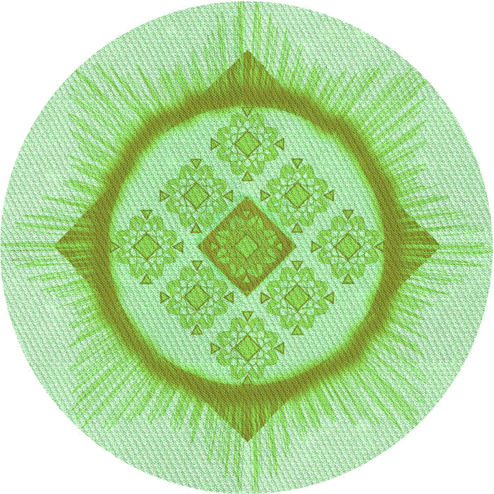 Square Patterned Green Rug, pat2140grn