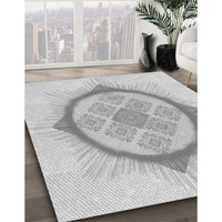 Patterned Gunmetal Gray Rug, pat2140gry