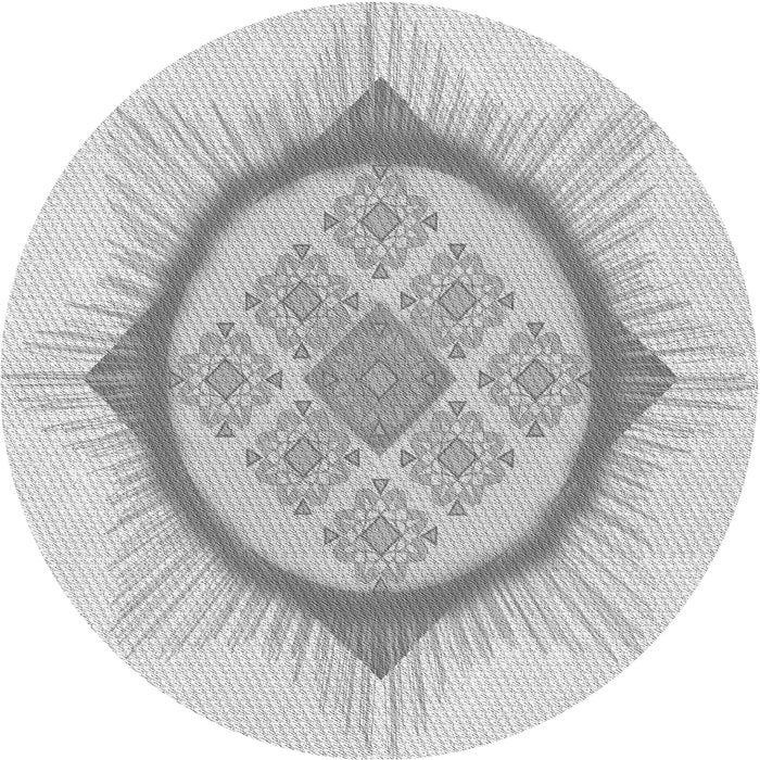 Square Patterned Gunmetal Gray Rug, pat2140gry